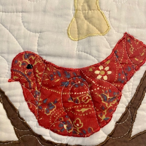 Quilted Bird In a Pear Tree Pillow Case - Picture 5 of 5